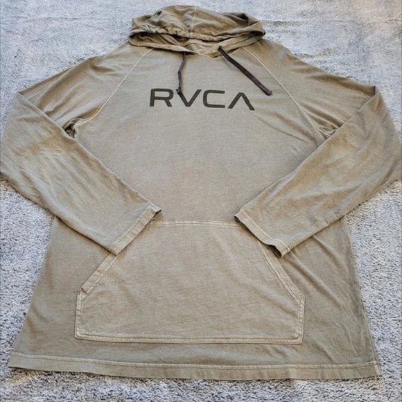 Accessories - RVCA Mens Hoodie Size XL Green Spell Out Balance of Opposites Pullover